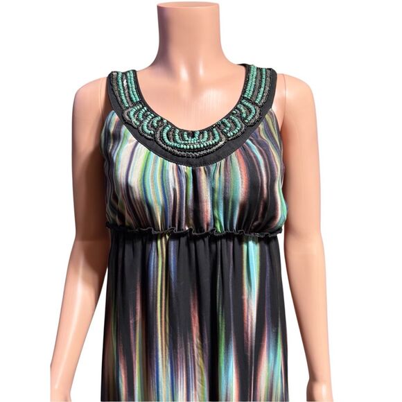 Samijo multicolored maxi dress with a beaded neckline M/8 - Picture 6 of 7